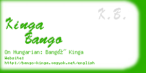 kinga bango business card